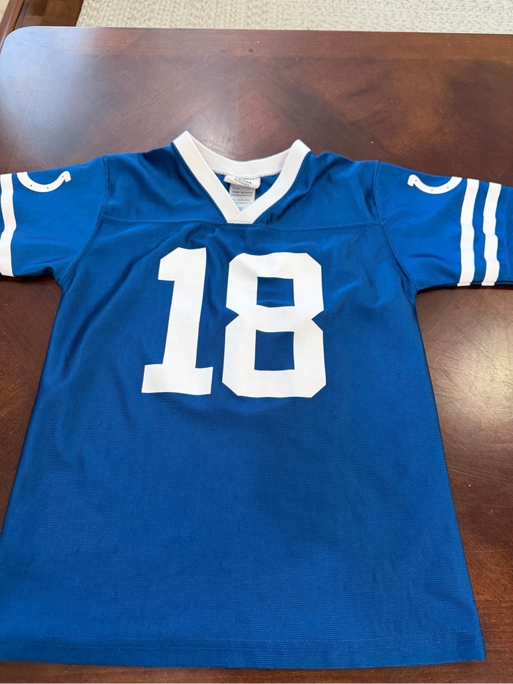NFL Indianapolis Colts Blue Kids Football Jersey Shirt Manning #18 Sz S (6-7)